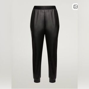 Wolford Vegan leather joggers. Black Size S